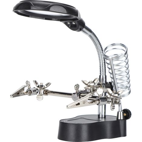 Beyamis Loupe avec support, lampe loupe, LED, pince auxiliaire, station de soudage (1/5)
