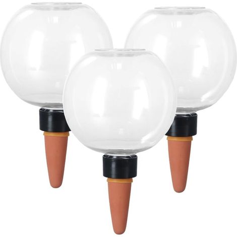 3-teiliges Bewässerungskugel-Set, transparenter Kunststoff, 500 ml Fassungsvermögen, automatisches Bewässerungssystem, für Zimmer- und Gartenpflanzen (1/5)