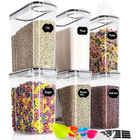 Vorratsdosen 6er Set 4L luftdicht mit Deckel für Küche & Haustierfutter (1/5)