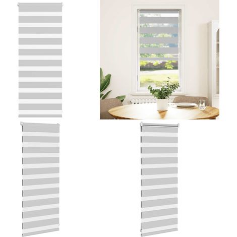 vidaXL Zebrarollo Hellgrau 65x100 cm Stoffbreite 60,9 cm Polyester (1/5)