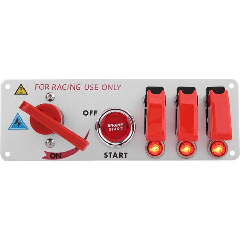 12V panneau de démarrage voiture de course interrupteur d'allumage bouton poussoir LED commutateur à bascule (1/5)