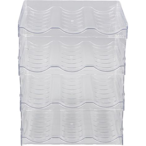 4-teiliger transparenter Wasserflaschen-Organizer, stapelbare Aufbewahrung für Wasserflaschen und Becher, herausnehmbarer Einlegeboden für Küchenschränke (1/5)