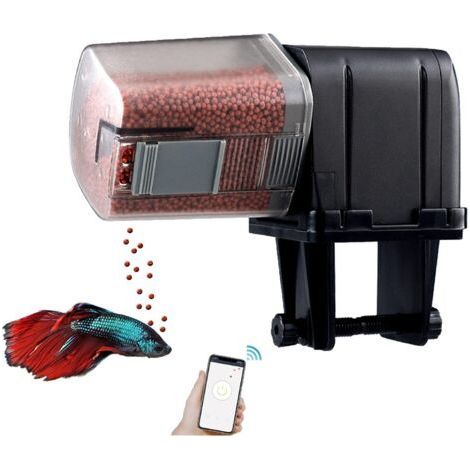 Vtizikl Mangeoire automatique pour poissons d'aquarium, mangeoire électrique automatique étanche à l'humidité, distributeur de nourriture pour poissons pour les vacances et les week-ends (1/3)