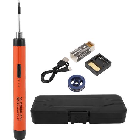 Lötkolben mit berührungsempfindlichen Spitzen, 800 mAh USB-Akku, Antioxidation, orangefarbenes DIY-Lötset. (1/5)