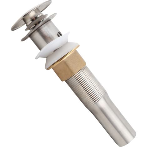 Bonde d'évier en acier inoxydable avec trop-plein, bouchon de filtre sous-évier pour la maison (1/5)