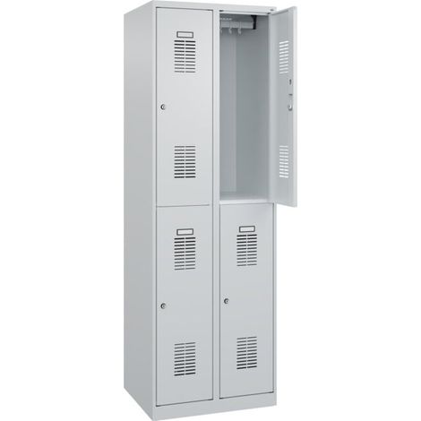 C+P Casier double étage Basis PLUS, 4 compartiments, 1850x600x500mm, 7035/7035 (1/5)