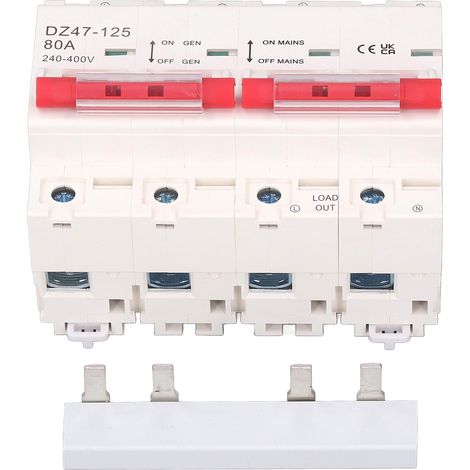 Interrupteur de transfert de puissance double pour disjoncteur miniature Interlock 2P+2P AC 240-400V 80A avec barre omnibus (1/5)
