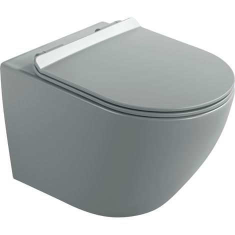 Cuvette de toilette suspendue Interno Tornado 49 cm avec abattant, gris mat