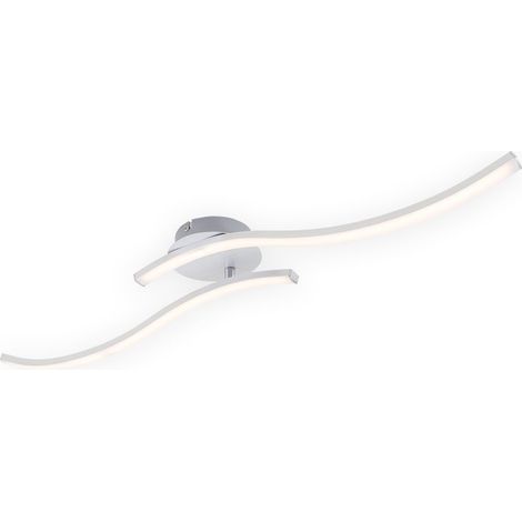 LED Deckenleuchte 2-flammig 1.400 Lumen 3.000 Kelvin 18 W Alu-Finish Briloner