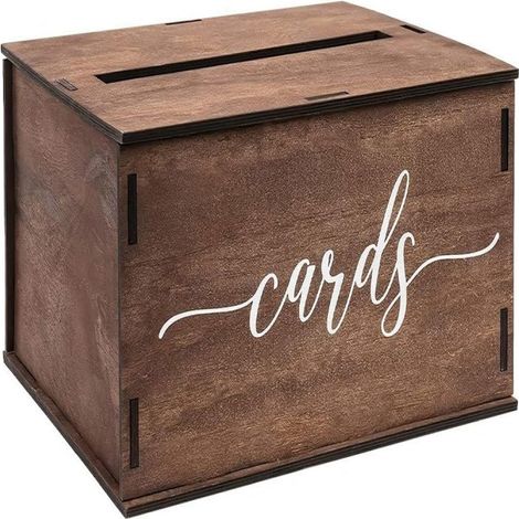 Caja de regalo de boda de madera vintage, caja de almacenamiento decorativa para café en la oficina.