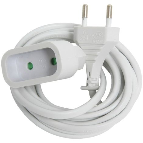 DEBFLEX - PROLONGATEUR 2P 6A 2X0,75 MM² HO3VV-H2-F 3M BLANC - 324531