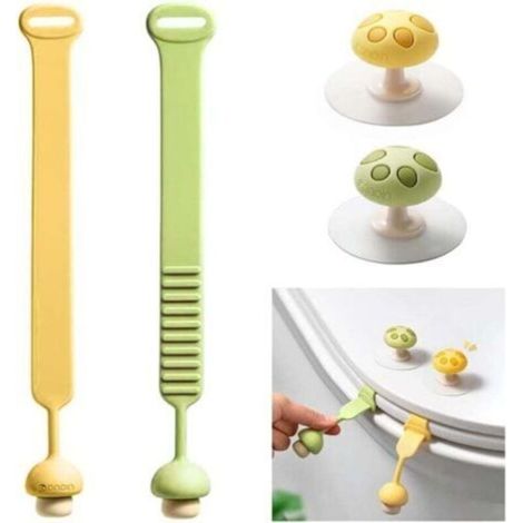 Poignée de siège de toilette, poignée de couvercle de toilette en silicone pour éviter tout contact avec les rehausseurs, poignées de siège de toilette pour voyage, maison, hôtel (accessoires de toile (1/4)