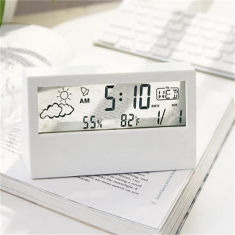 Réveil de bureau Horloge électronique de tête de lit minimal, Taille du produit 13.3x7.3x3CM (1/4)