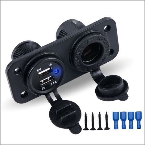 Double USB Voiture Auto Allume Cigare Prise Splitter 12V Chargeur Adaptateur d'Alimentation Outlet (1/5)