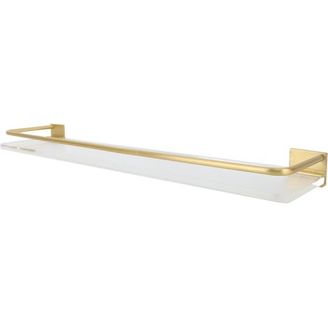 Hängendes Badezimmerregal, Aluminium, Acryl, Wandmontage, Organizer für Küche, Wohnzimmer, Schlafzimmer, Gold (1/5)