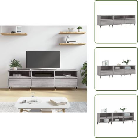 Muebles de salón - vidaXL Mueble para TV madera contrachapada gris Sonoma 150x30x44,5 cm - Muebles de dormitorio