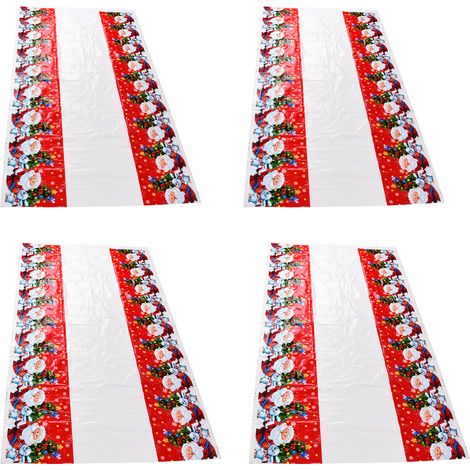 Lot de 4 nappes de Noël imperméables, protectrices, pratiques et lavables, en plastique, pour la cuisine et la maison. (1/5)