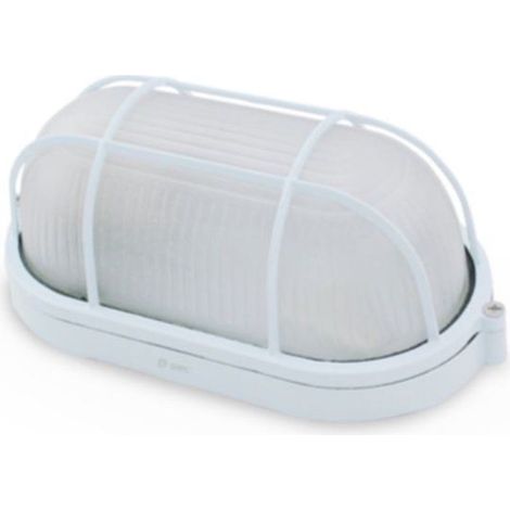 Applique ovale in alluminio con griglia BIANCO E27 GSC 0700782