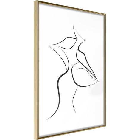 Affiche Murale Encadrée "Passionate Closeness" 40 x 60 cm Or (1/2)