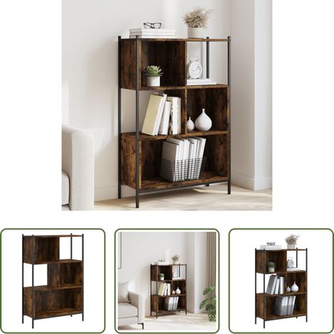 vidaXL Bücherregal Wohnzimmer - Bücherregal Räuchereiche 72x28x109 cm Holzwerkstoff (1/5)
