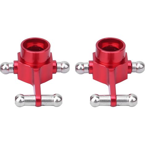 2 Pièces Tasse de Direction en Alliage d'Aluminium Rouge, Accessoires Améliorés pour Voiture RC WLtoys 1/28 Modèles K969 K979 K989 K999, Avant (1/5)