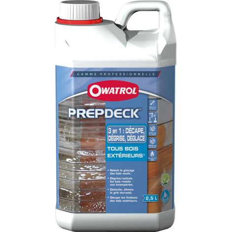 Owatrol – Dégraissant et décapant bois 2.5L – Pour bois durs et tendres – Élimine le gris et les résidus d'huile – Temps d'action 10 à 15 min (1/4)