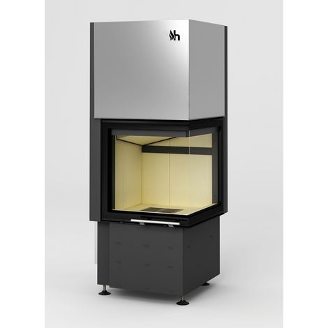 Estufa de leña de esquina Smart 2P/LTh 57 cm - Ángulo: Derecho