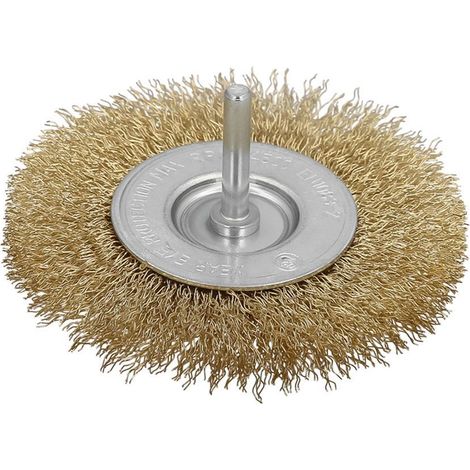 Cepillo Acero Latonado Disco Ø 50 mm. Espiga 1/4" (1/4)