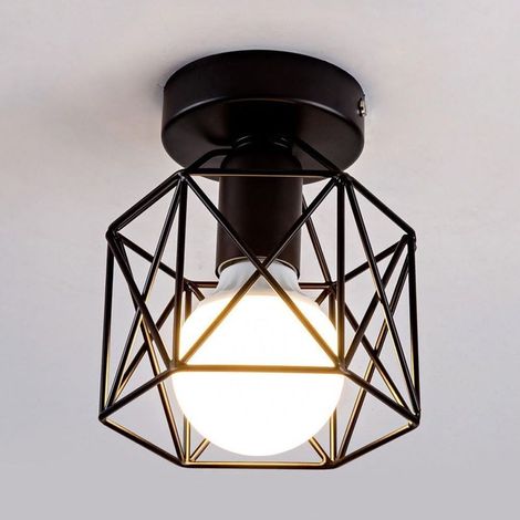 Plafonnier fer moderne Plafonnier de couloir européen Matériel simple à proximité des luminaires de plafond Lampe décorative de vestiaire d'entrée pour couloir salle de bain cuisine ou cage (1/5)
