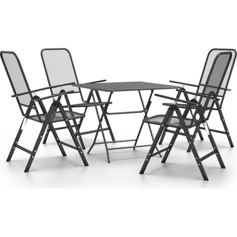 Maison Exclusive - Set da Pranzo per Giardino 5pz Rete Metallica Espansa Antracite (1/5)