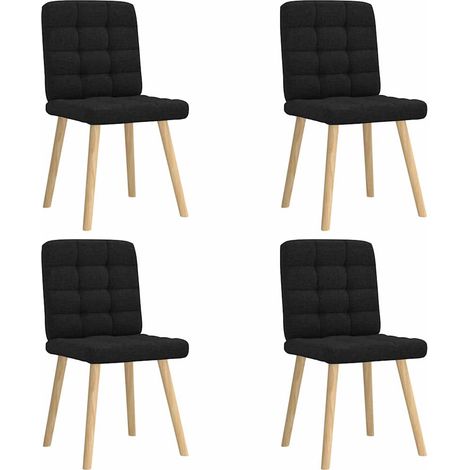 Esszimmerstühle 4 Stk. Schwarz Stoff