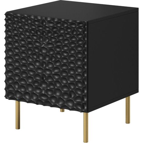 Table de chevet Set de 2 Noir mat 44x54x41 cm de haute qualité HOTI (1/4)