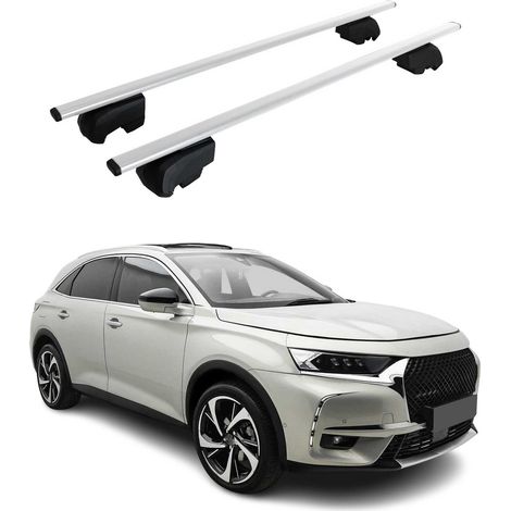 OMAC Dachtrager Quertrager für DS 7 Crossback / DS 7 2017-2026 – City Crash getestet – ISO PAS 11154:2006 – Abschliessbar – Max 75 kg – 2 Stangen Stahl Silber (1/5)