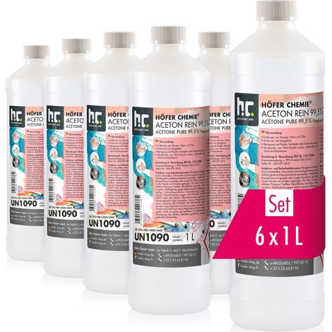 6x 1 L Aceton rein 99,5%