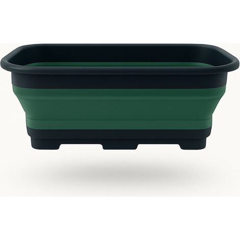 Lavabo pliable 8 L – Évier de camping pliable – Bassine/petite bassine/plateau pliable – Pour caravane, camping-car ou cuisine – Gain de place – Vert – 37 x 27 x 12 cm (1/5)