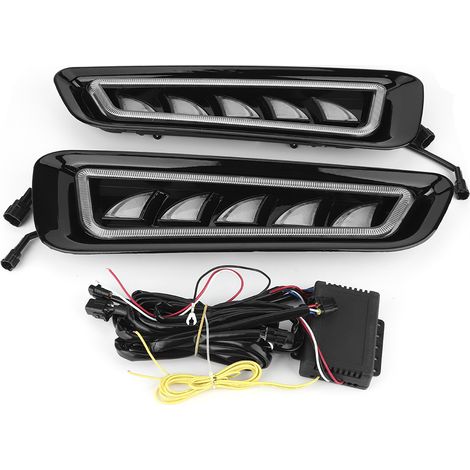 Juego de 2 luces LED de circulación diurna, intermitentes de 3 colores, compatibles con Ford F150 17-19 (1/3)