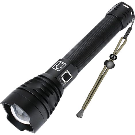 BEBUSINGOTO Linterna de luz potente XHP90 de aleación de aluminio con zoom telescópico y carga directa por USB, linterna de luz potente P90 (1/5)
