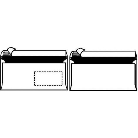 Envellope, format long, sans fenêtre, blanc