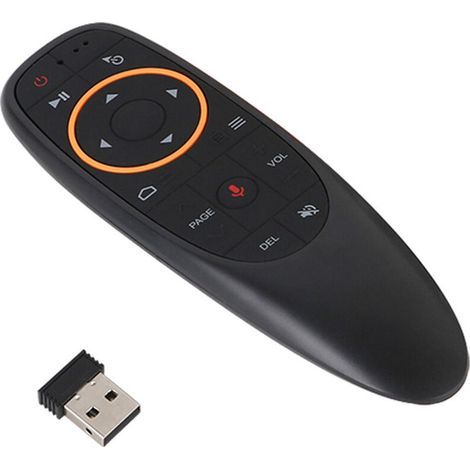 Télécommande sans fil G10 2,4 GHz avec récepteur USB et commande vocale pour PC, ordinateur portable et Smart TV Android (noir) (1/5)