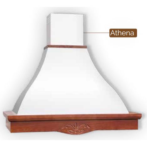CAPPA A PARETE ATHENA DA 60CM LAMIERA AVORIO E TRAVE GREZZA