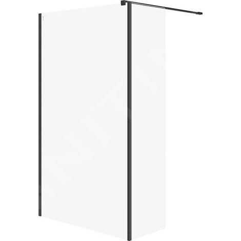 Cersanit Mille - Paroi de douche Walk-In, 120x200 cm, noir/verre clair S601-178 (1/2)