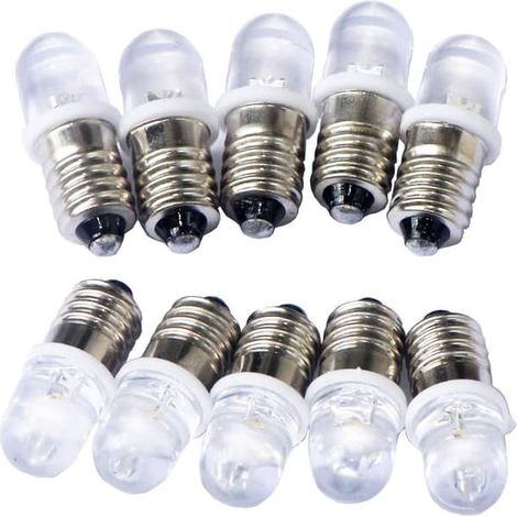 Lot de 10 ampoules LED spot E10 12V blanc chaud (1/3)