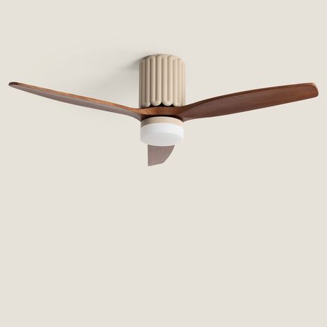 Ventilador de Techo con luz Silencioso DC Asteri Madera Oscura Mando a Distancia Grande (más de 20 m²) 132 cm Beige
