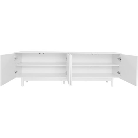 Mobile TV moderno bianco 175 x 38 x 56 cm con ante push-to-open e ripiani regolabili (1/5)