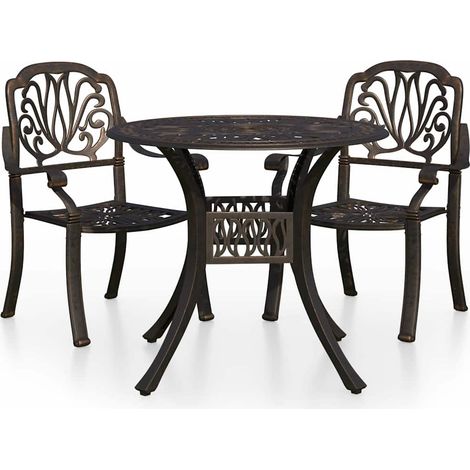 Maison Exclusive - 3-tlg. Bistro-Set Aluminiumguss Bronzen (1/5)