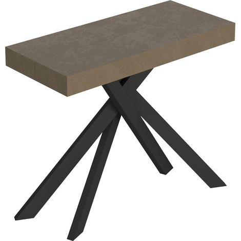 Console Extensible 90X40/300 Cm Saki Gris Tourterelle Pieds Anthracite (1/5)