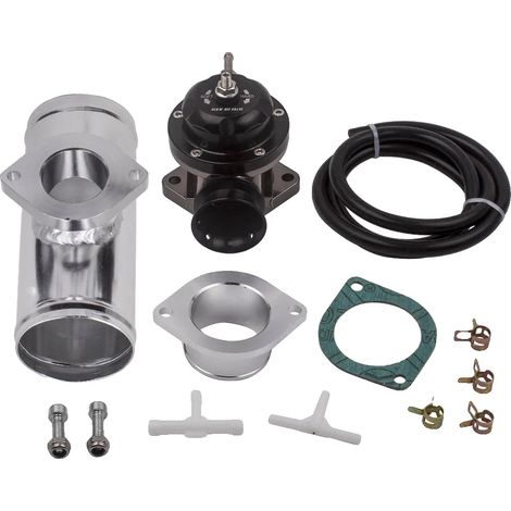 Válvula de alivio, material de aluminio, tamaño de tubería de 2,50", compatible con brida tipo S o tipo RS, soporta hasta 30 PSI de presión de sobrealimentación, diseño de brida ovalada / 2 pernos (1/5)