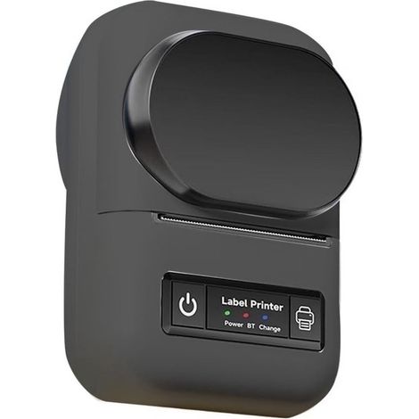 Impresora térmica portátil para etiquetas: impresora compacta e inalámbrica Bluetooth para el hogar, la oficina, la tienda y los envíos (negra). (1/3)