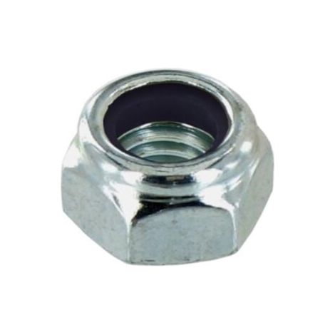 Dado esagonale autobloccante in acciaio zincato, diametro 8 mm, 10 pezzi. (1/2)