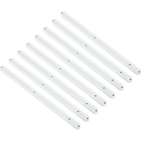 Drawer Slides, 8 Pieces 300mm - Plastic Drawer Slides, Side Mounted Grooved Guide Rails for Furniture Drawers (White)